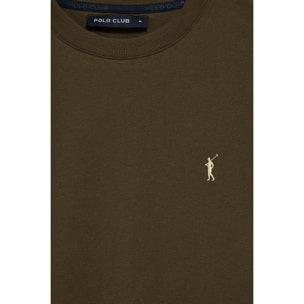 Camiseta caqui con cuello redondo y bordado Rigby Go