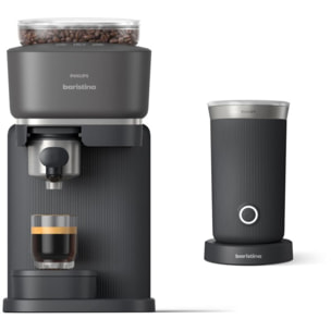 Expresso broyeur PHILIPS Baristina BAR303/60 cafetière à grain Noire + mousseur à Lait