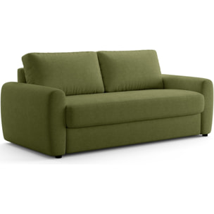 Canapé droit convertible 3 places en tissu chenille - ouverture express - SALVIA