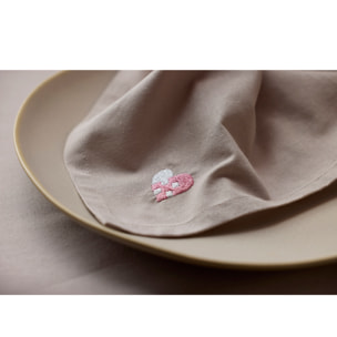 Serviettes en tissu Coeurs de Noël brodés 4 pièces