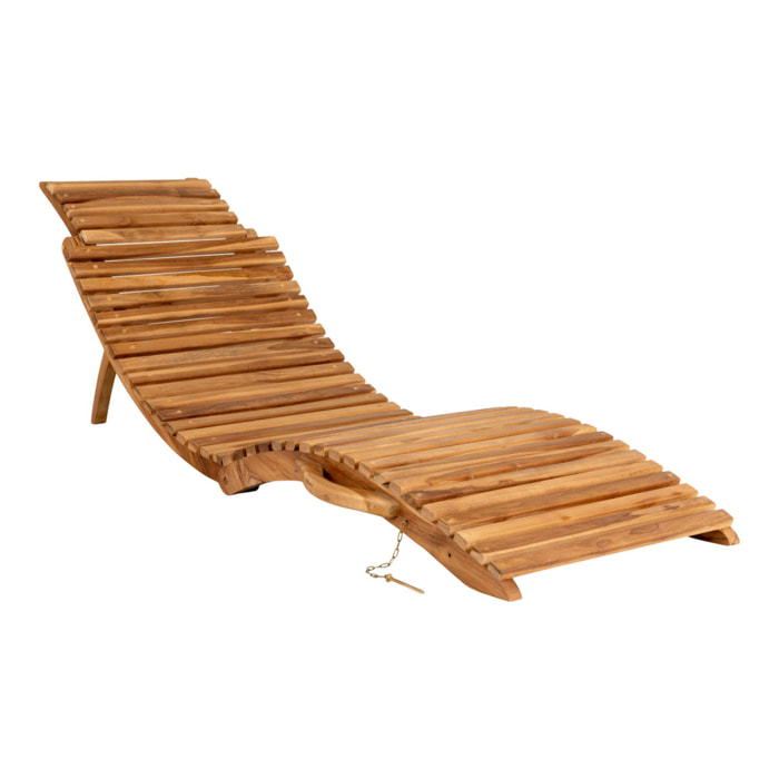Sdraio da giardino Arrieta in teak naturale