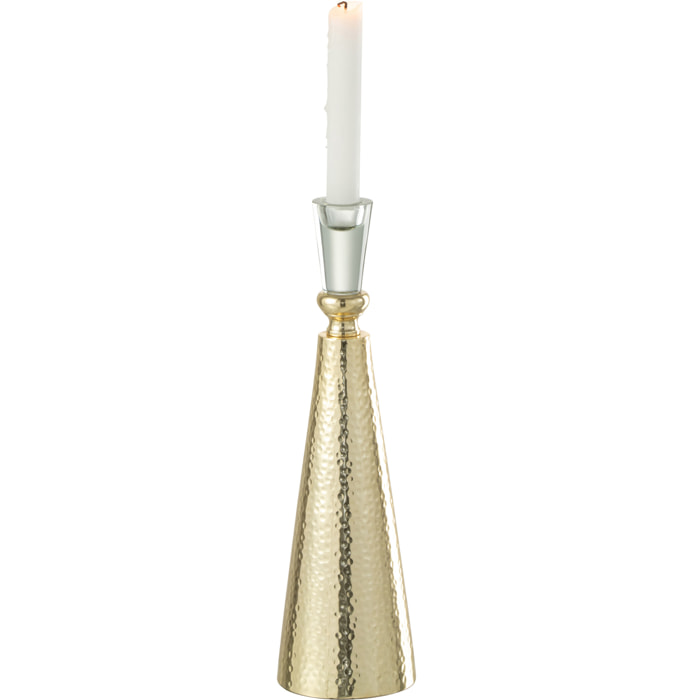 J-Line chandelier Tape - aluminium/verre - or/transparent - large