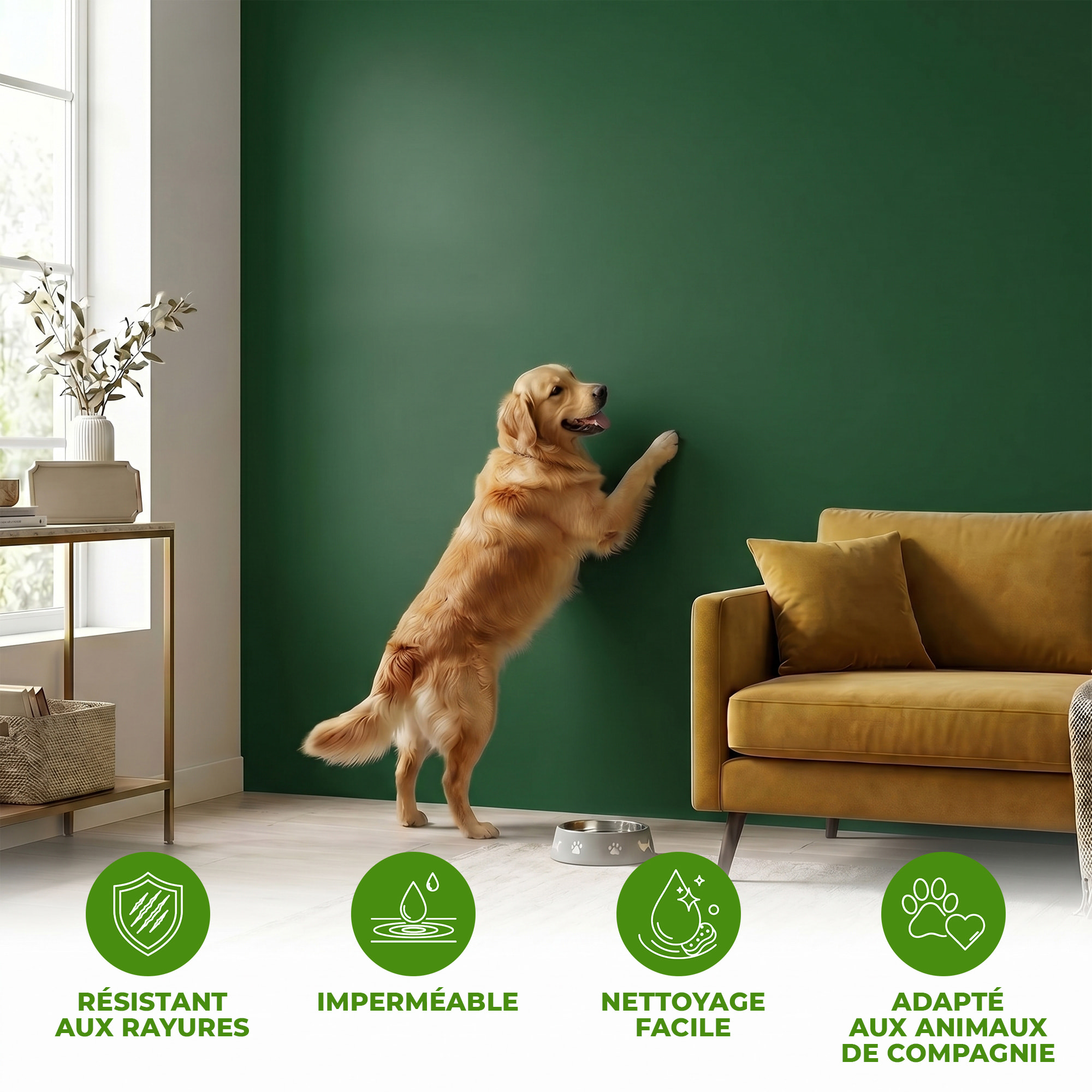 Rouleau adhésif décoratif Vinyle au Mètre - Vert fonce - Sticker Lavable Imperméable Mur Cuisine Meubles