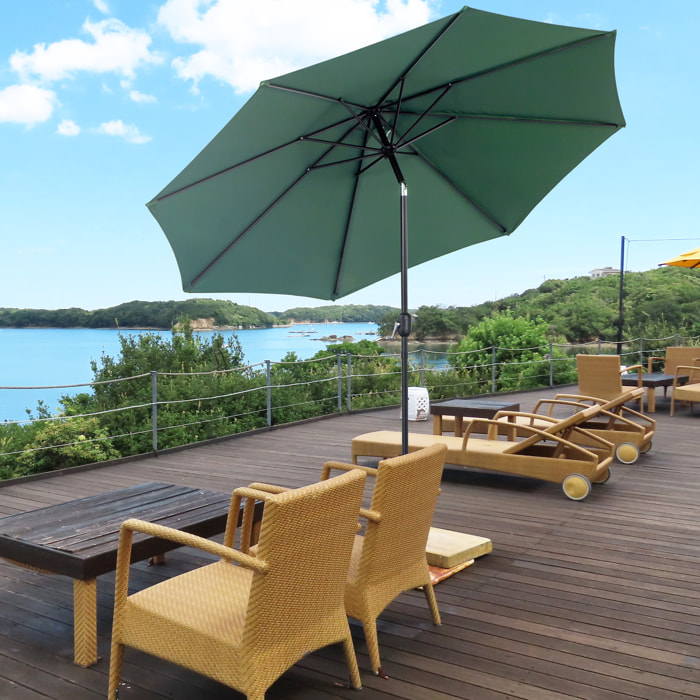 Parasol Abrir Fá¡cil y ángulo Regulable ÃŽ¦3m Verde