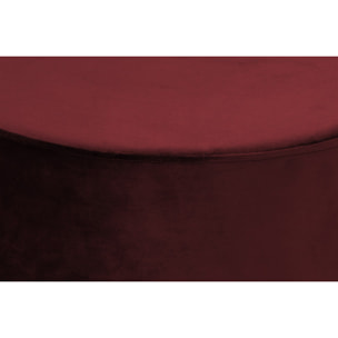 Pouf Rotondo Nano in Velluto Rosa e Base Dorata