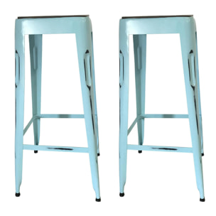 Tabouret de bar bleu (lot de 2) LEEDS
