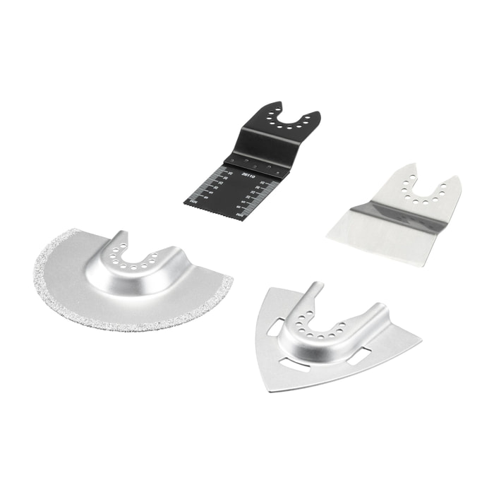 Stanley Lot de 4 accessoires (lame à concrétion 92mm, lame à concrétion 78mm, grattoir rigide, lame bi-métal 32mm)