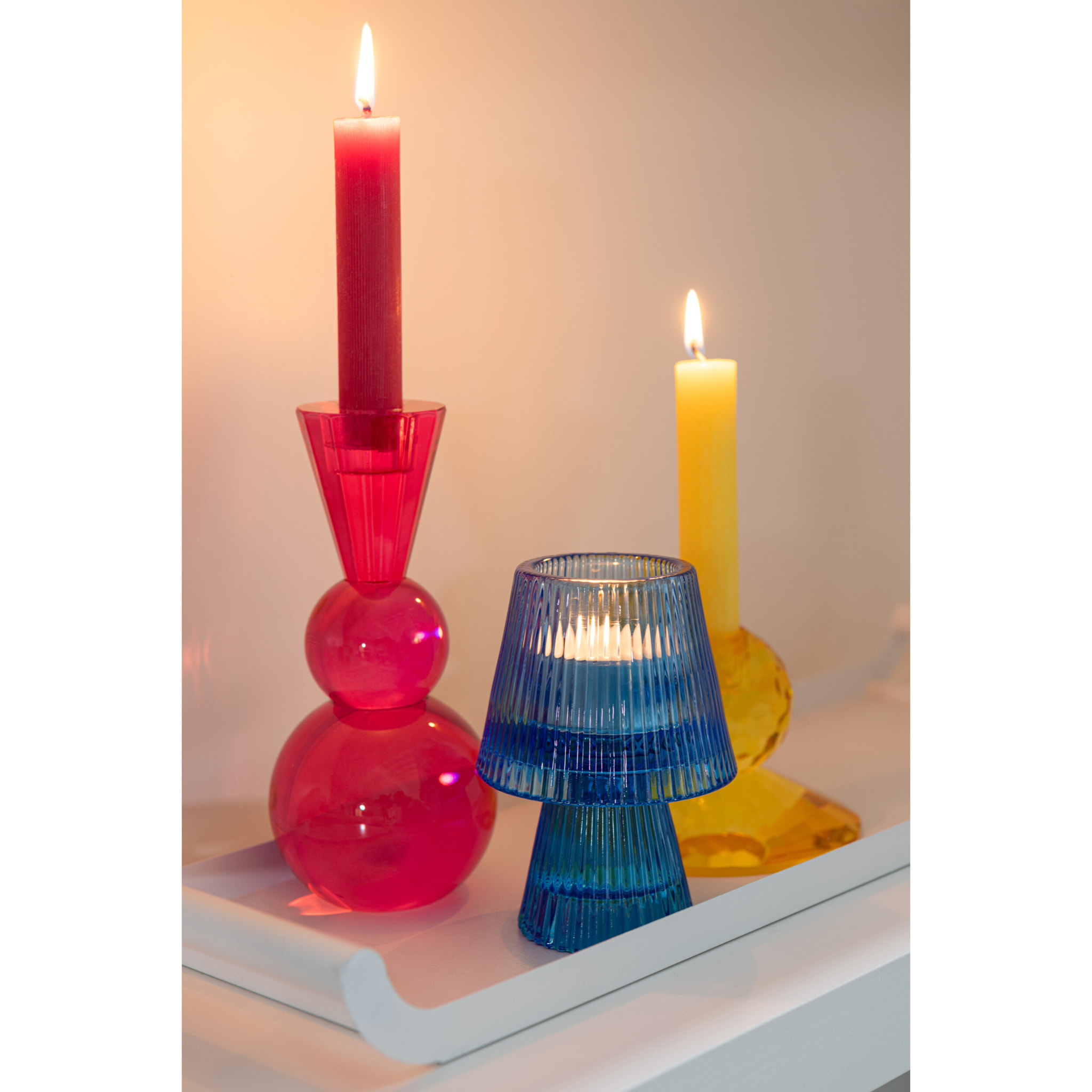 J-Line bougeoir - verre - mix - 3 pièces