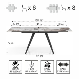 Tomasucci Table extensible EKA ONICE MARBRE