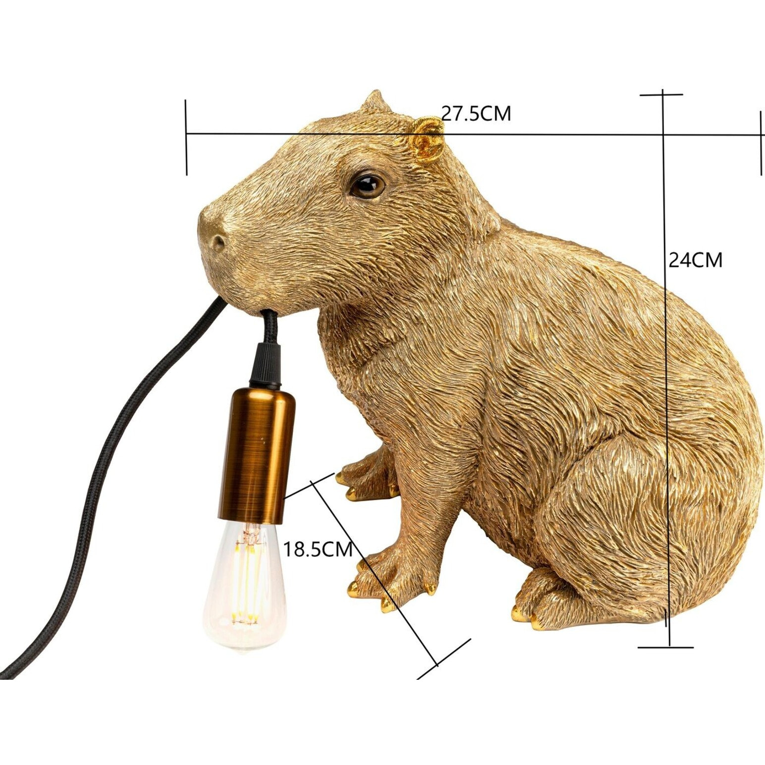 Lampe capybara doré Kare Design