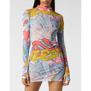 PHILIPP PLEIN Short Dress BOMBING GRAFFITI