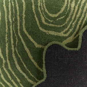 PANTONE - Tapis en laine fait main CEDRE BLANC à motif vert