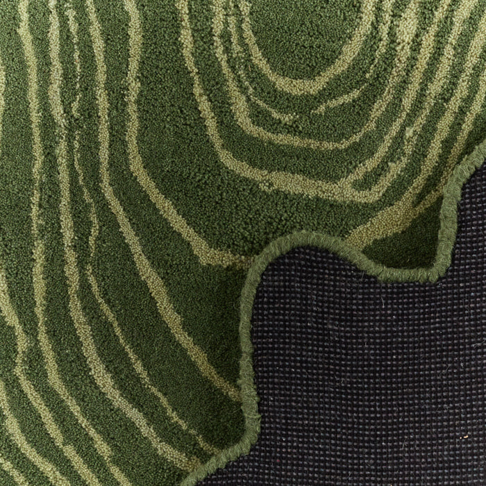 PANTONE - Tapis en laine fait main CEDRE BLANC à motif vert