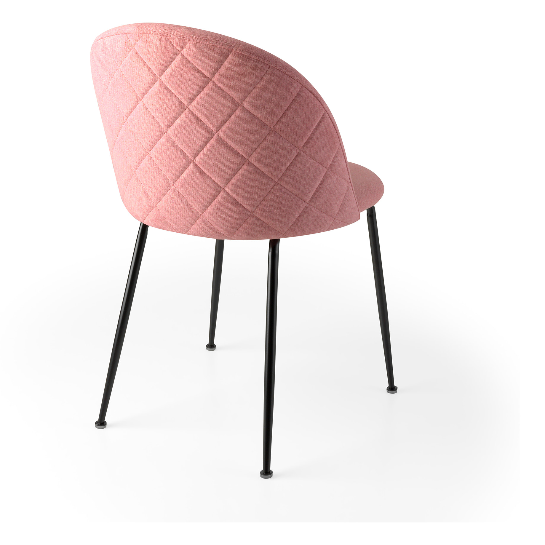 Set de 2 sillas – Terciopelo salmón y estructura negra