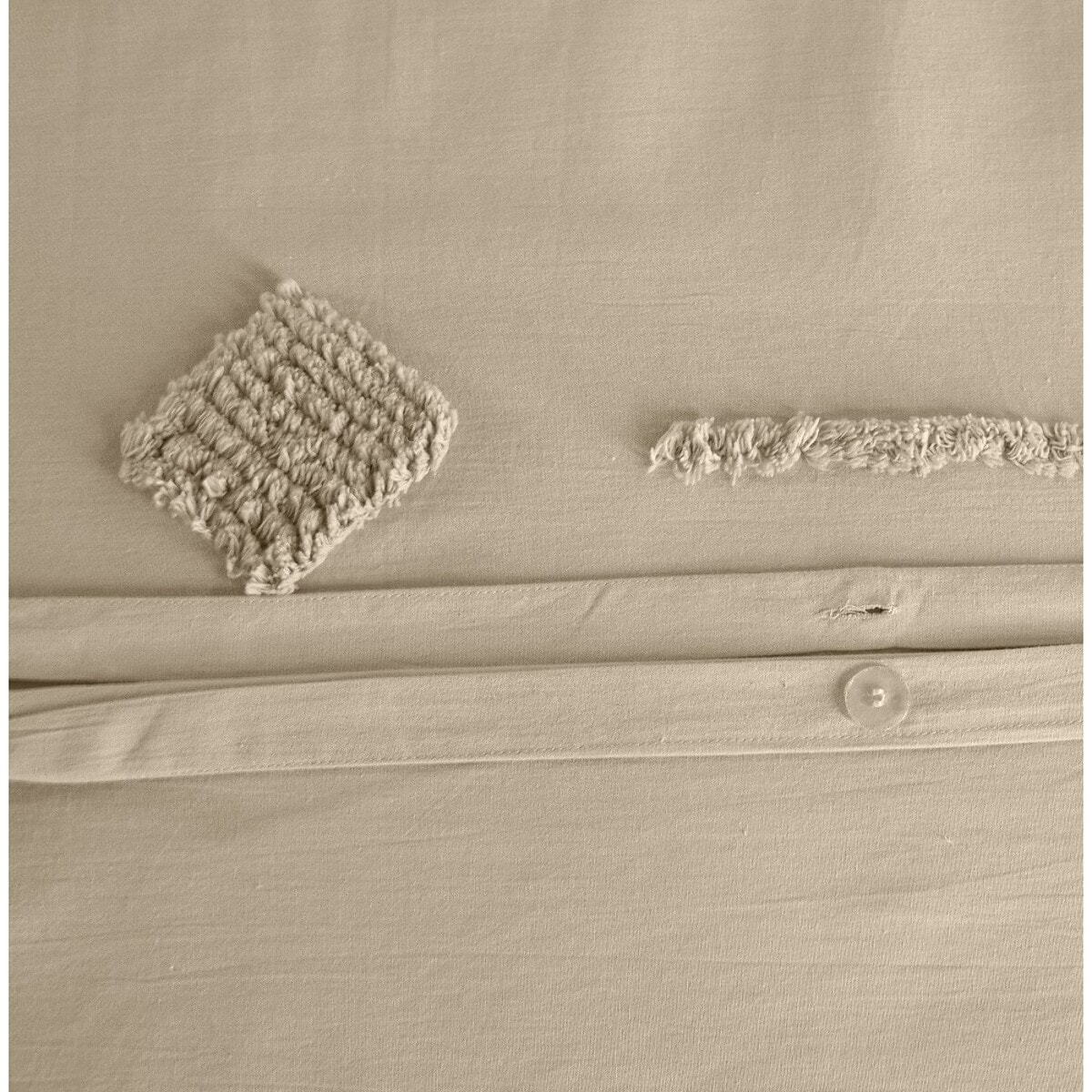 Parure housse de couette coton gris