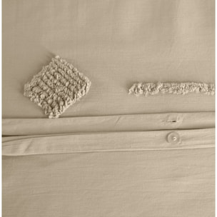 Parure housse de couette coton gris