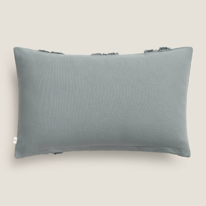 Funda de cojín tufting Disu color azul Algodón