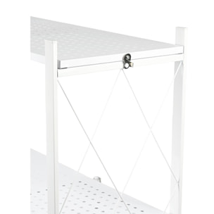 Estantería de Almacenamiento PLEGABLE de 4 Estantes con ruedas, SIN montaje - 71x34x125cm color Blanco