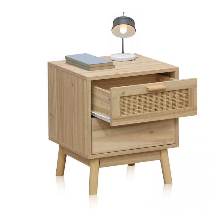 Mesita de noche Debra Pino - Rattan