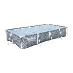 Bestway Piscine hors sol - Rectangulaire - Steel Pro - Décor graphique - 366 x 201 x 66 cm - Filtre à cartouche inclus
