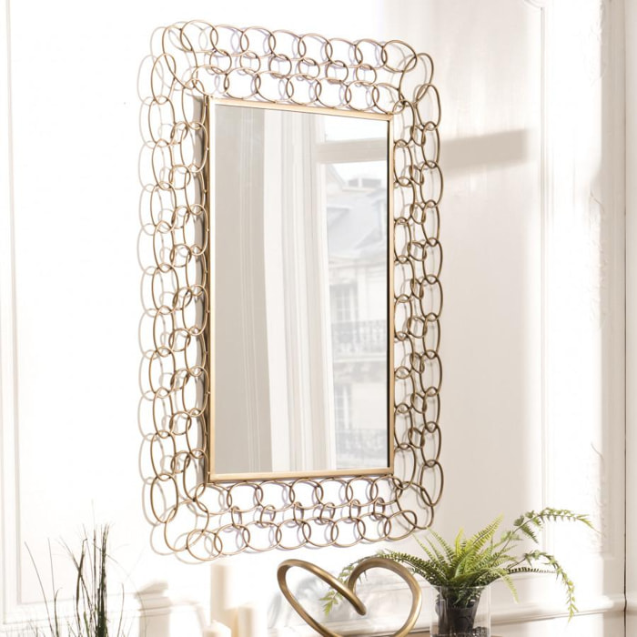 THEODORE - Miroir rectangulaire métal doré
