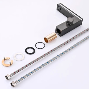 Grifo moderno para lavabo con pantalla LED, luz ambiental de 270º, funcionamiento hidroeléctrico e indicador de temperatura.