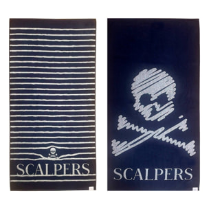 Juego de 2 toallas 90x180cm 100% algodón 500gsm azul marino scalpers home