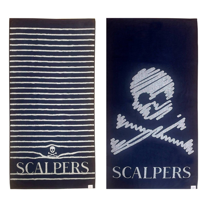 Juego de 2 toallas 90x180cm 100% algodón 500gsm azul marino scalpers home