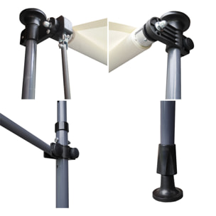 Store banne pour balcon CHENE 3 × 1,2m - Toile beige et structure grise