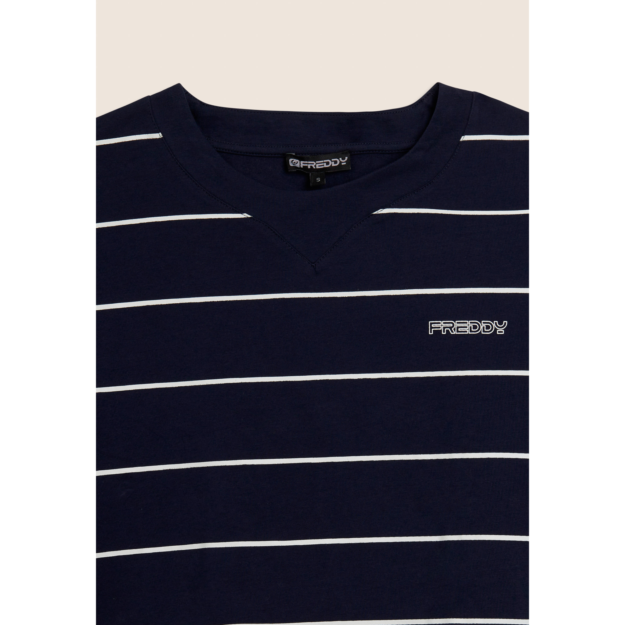 T-shirt Cropped con Maniche ampie e Fantasia a Righe