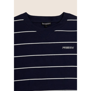 T-shirt Cropped con Maniche ampie e Fantasia a Righe