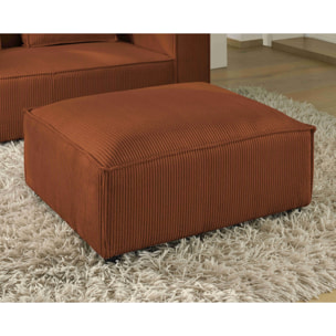 Stella - pouf en velours côtelé - style contemporain - Terracotta