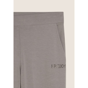 Pantaloni Sportivi Cropped con risvolto e strass FREDDY