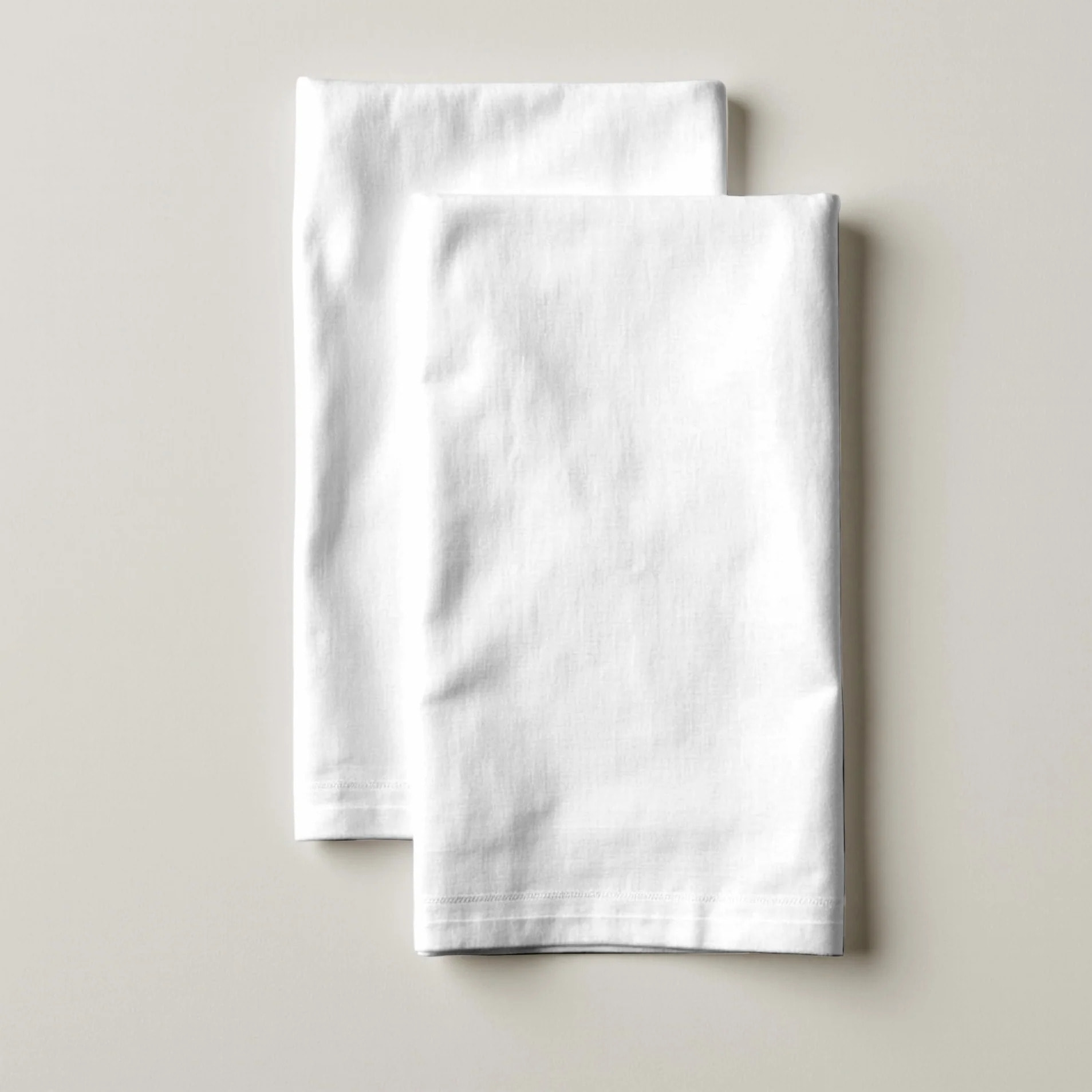 Lot de 2 torchons de cuisine 100% coton Blanc chimique