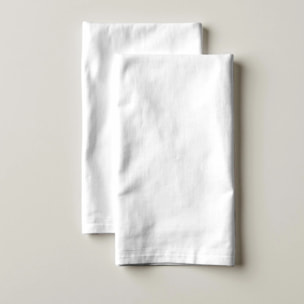 Lot de 2 torchons de cuisine 100% coton Blanc chimique