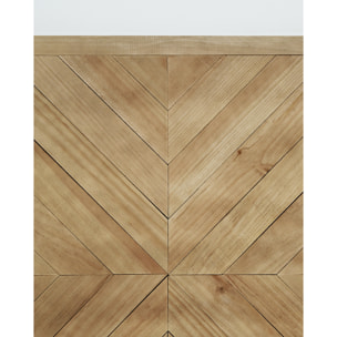 Cabecero de madera maciza estilo étnico en tono roble oscuro de 80x165cm Alto: 80 Largo: 165 Ancho: 3