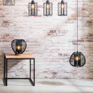 Suspension filaire "Noda" noire - métal D28 cm