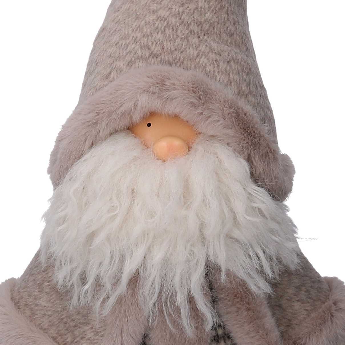 Babbo natale in tessuto con sacco grigio cm36x19h62