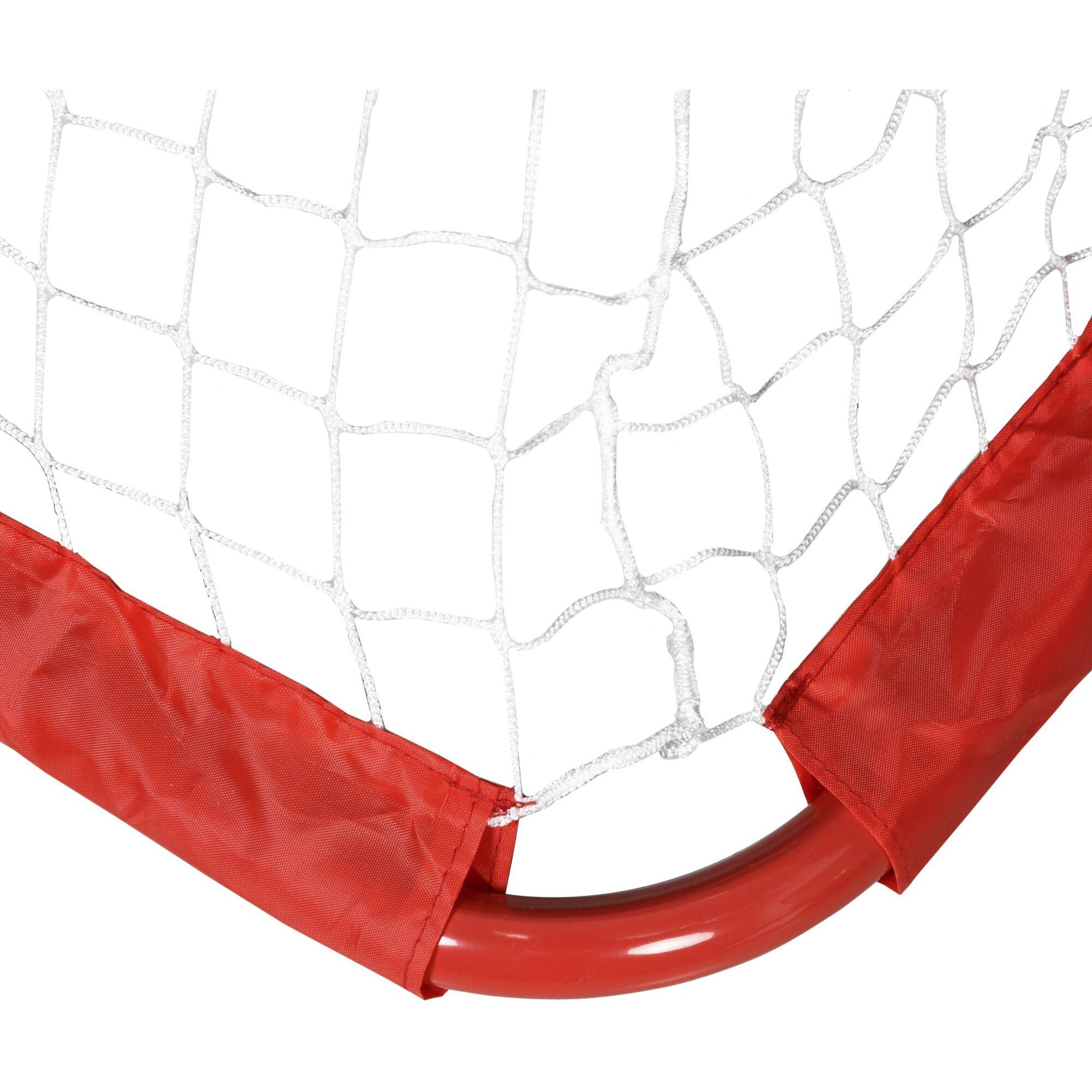 Set de 2 Porterías de Fútbol Hierro Poliéster 90x36x60cm Rojo