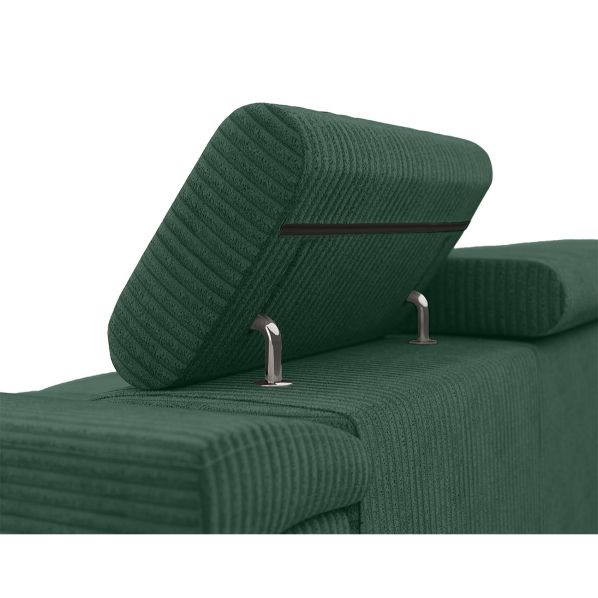 Pablo - canapé droit 2 places avec têtières ajustables - en velours côtelé - Vert