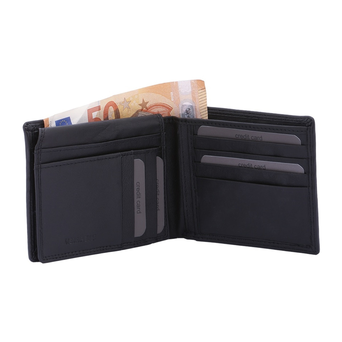 Portafoglio uomo in vera pelle - Modello Cavalier - Casual - 9.5 x 12.5 x 2.5 cm
