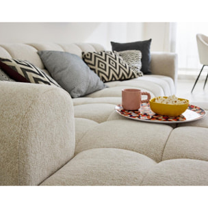 Ray - canapé d'angle gauche - 4 places - en tissu texturé - Beige