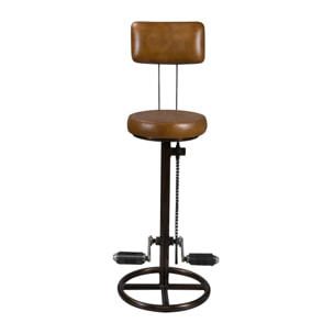 Chaise de bar 76 cm en cuir avec dossier - Phoenix