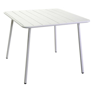 Tavolo Rovigo Vacchetti in metallo bianco quadro cm80x80h72