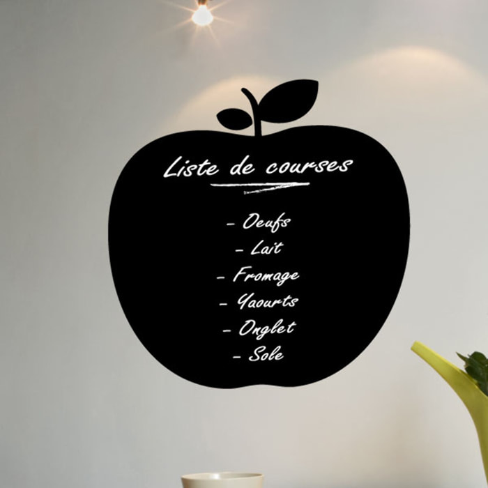 Sticker ardoise tableau noir - stickers muraux adhésif effaçable - POMME