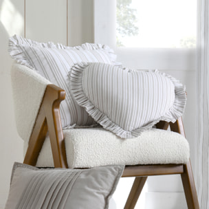 Coussin décoratif romantique en forme de coeur - Gris