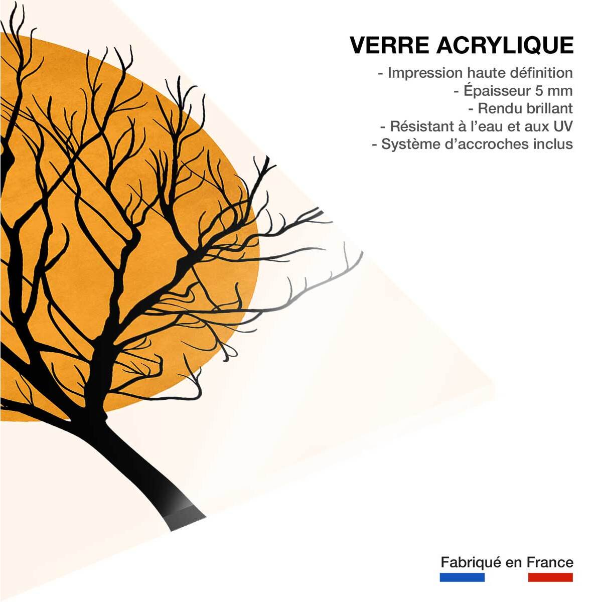 Tableau dessin soleil caché Tableau plexiglas