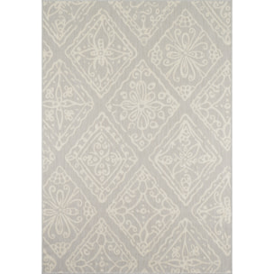 Samba - tapis intérieur extérieur motif floral, gris