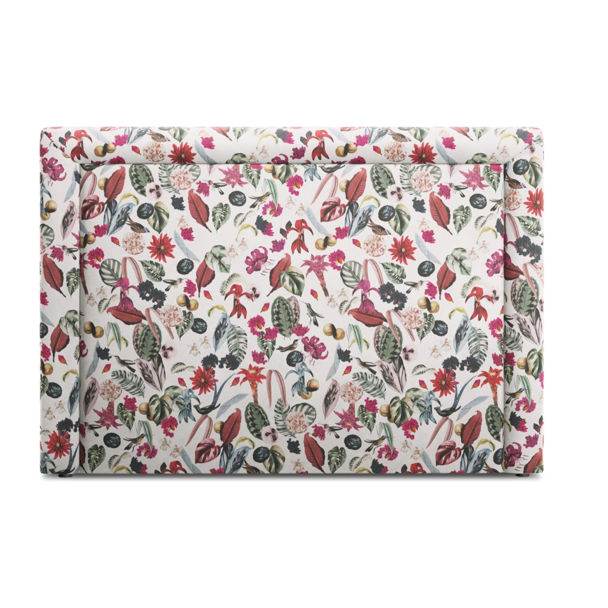 Tête de lit "Marie" 140x120cm en velours motif tropical