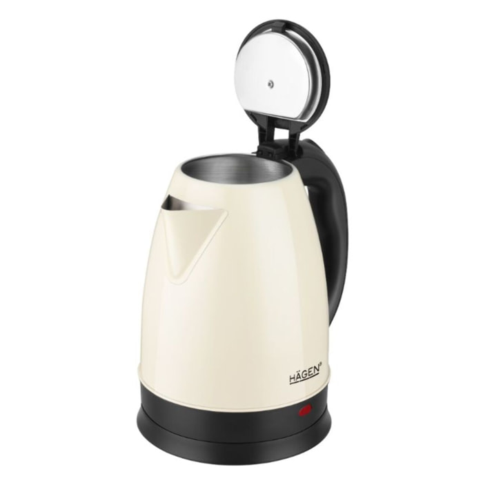Bouilloire électrique 1.8L inox sans fil Crème Hagen HA5525-CRM